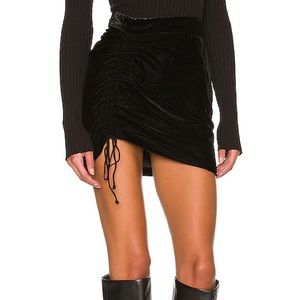 FREE PEOPLE VIVIENNE VELVET MINI SKIRT IN BLACK SIZE 0